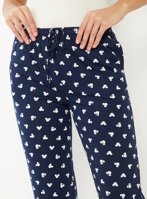Women Mickey Mouse Print Capris