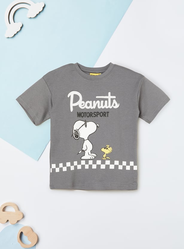Boys Peanuts Print Shorts Set