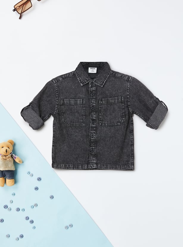 Boys Washed Oversized Denim Shirt