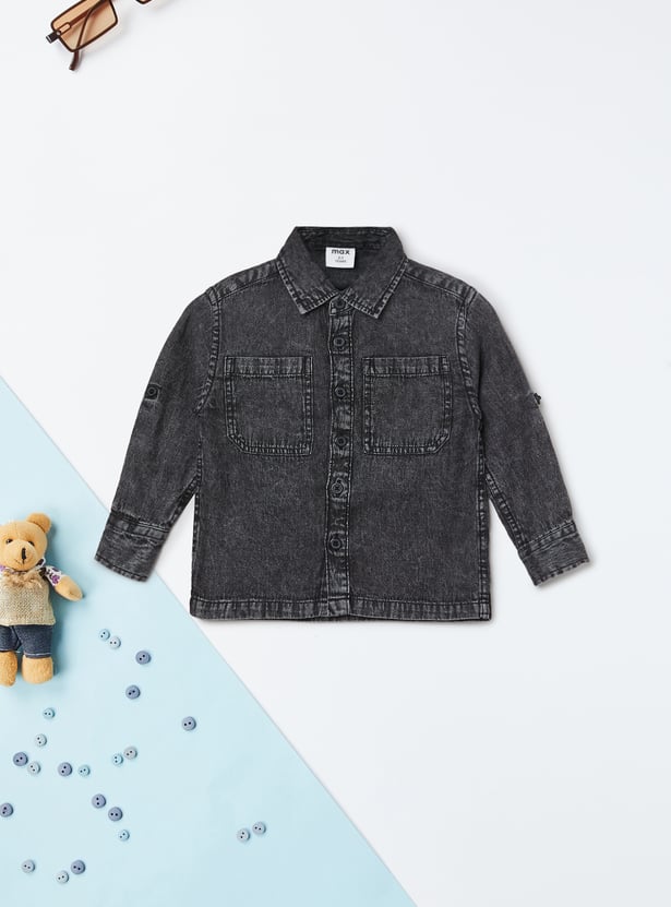 Boys Washed Oversized Denim Shirt