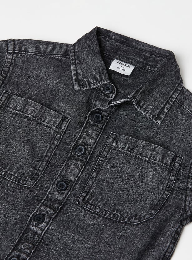 Boys Washed Oversized Denim Shirt