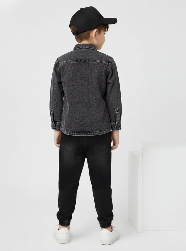 Boys Washed Oversized Denim Shirt