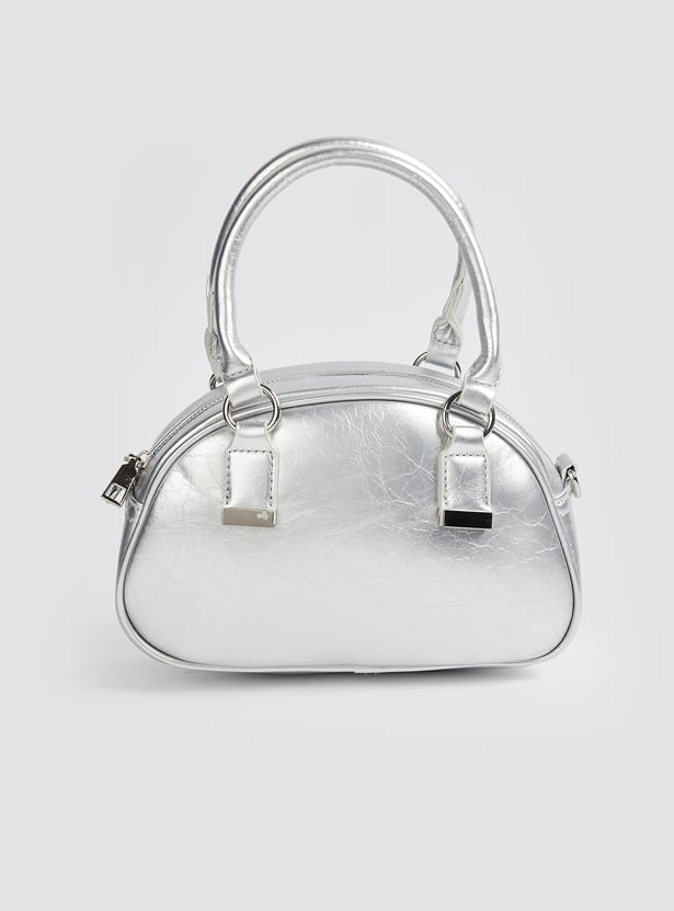 Women Metallic Finish Handheld Bag