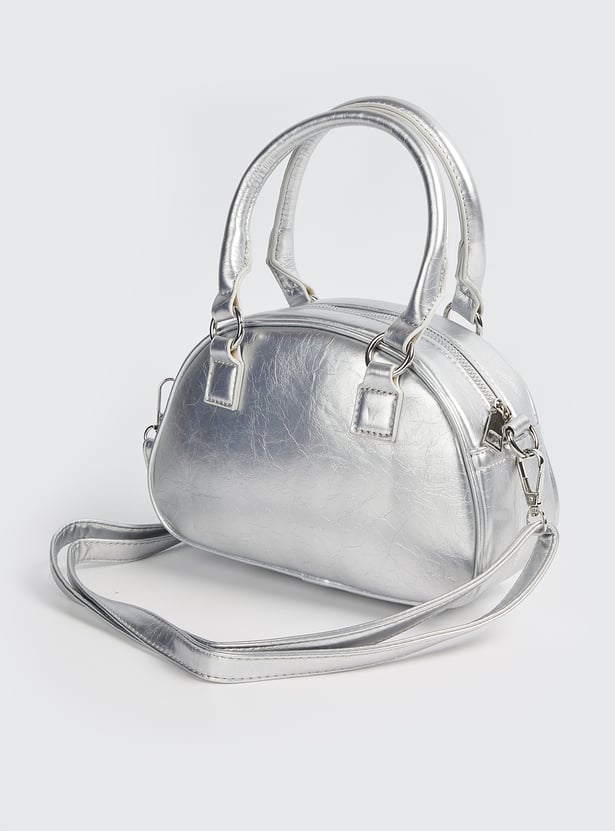 Women Metallic Finish Handheld Bag