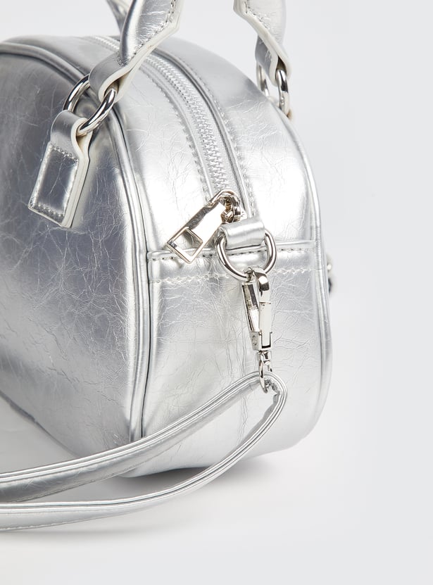 Women Metallic Finish Handheld Bag