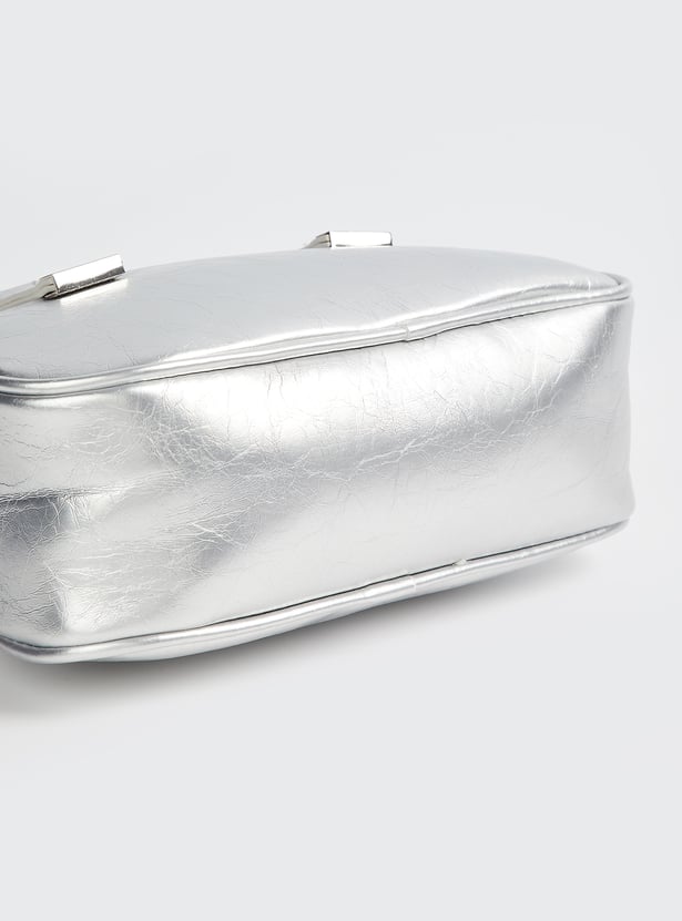 Women Metallic Finish Handheld Bag
