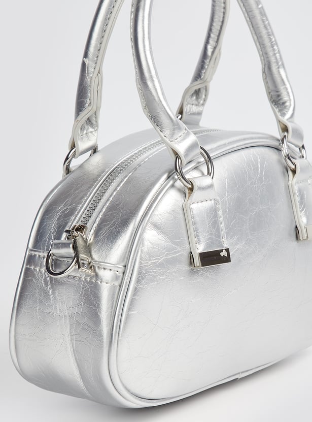 Women Metallic Finish Handheld Bag