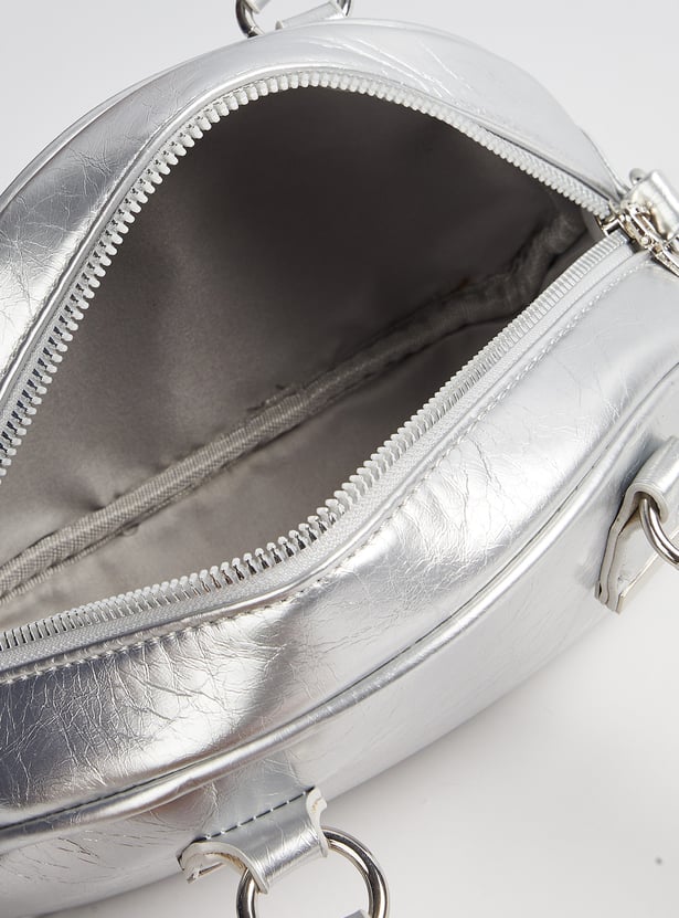 Women Metallic Finish Handheld Bag