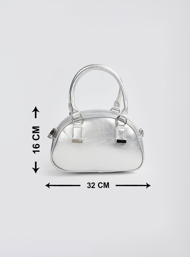 Women Metallic Finish Handheld Bag