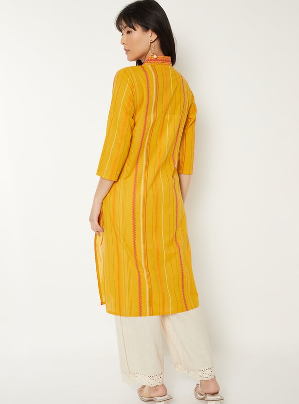 Women Embroidered Straight Kurta