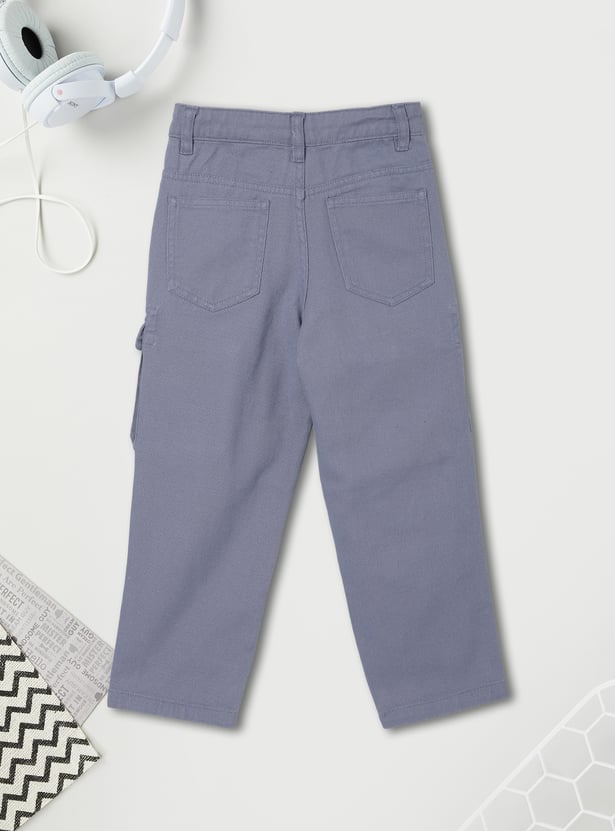 Boys Solid Cargo Trousers