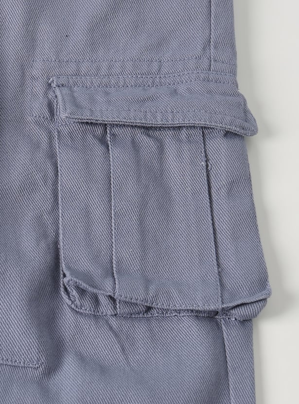 Boys Solid Cargo Trousers