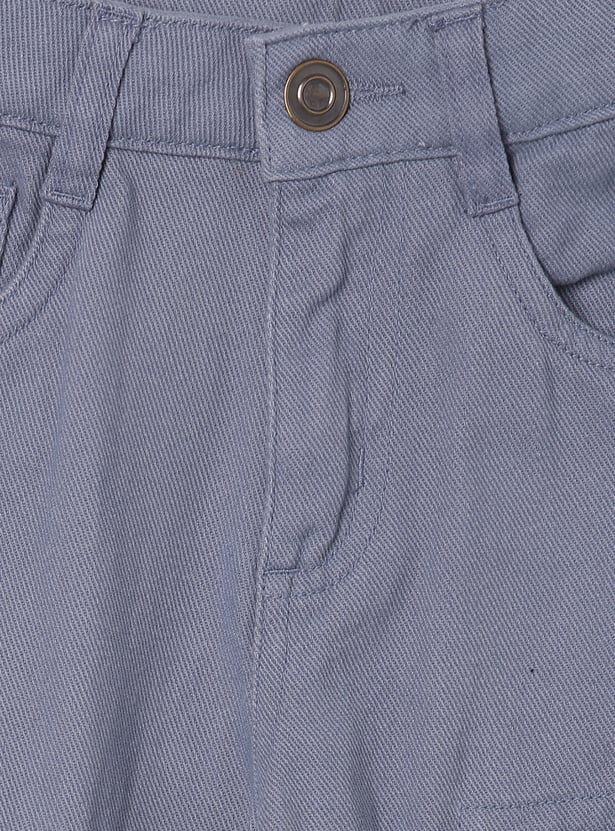 Boys Solid Cargo Trousers