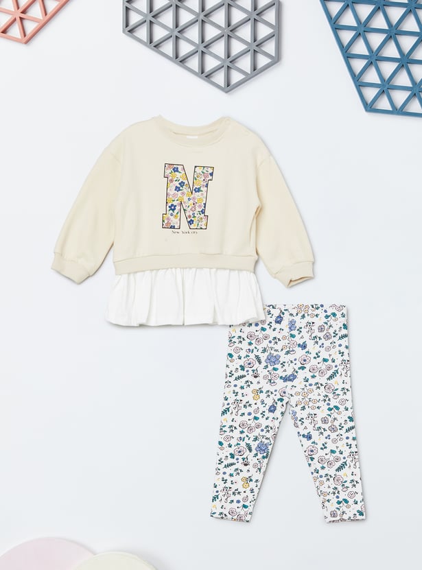Girls Printed Leggings Set