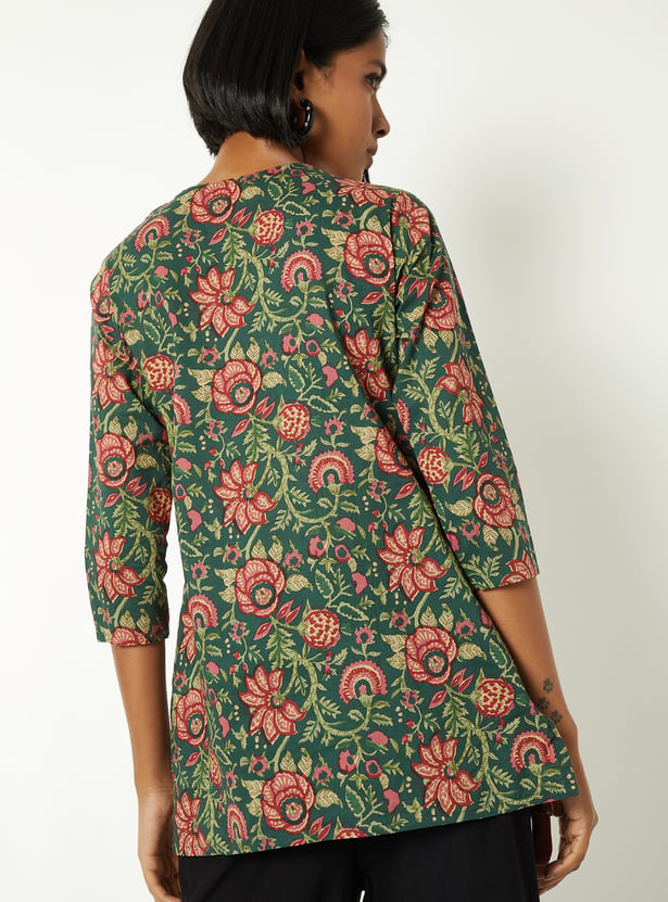 Women Floral Print A-line Kurti