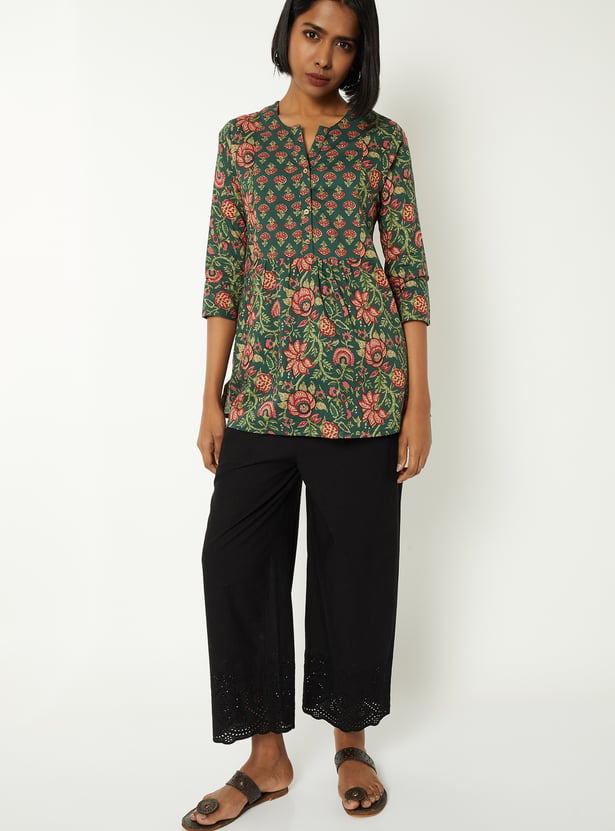 Women Floral Print A-line Kurti