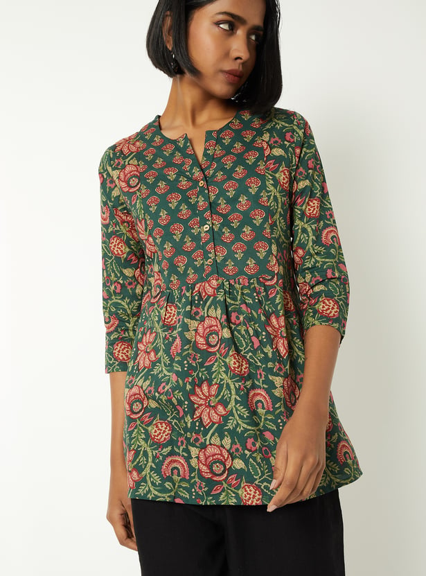 Women Floral Print A-line Kurti