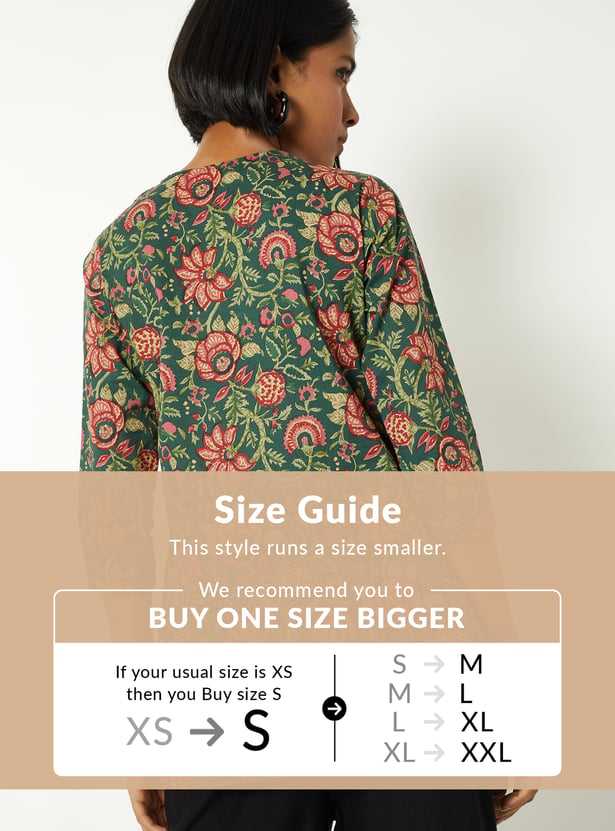 Women Floral Print A-line Kurti