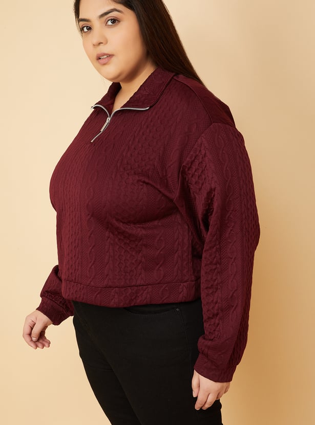 ALAYA F x URB_N Women Knit High Neck Sweatshirt