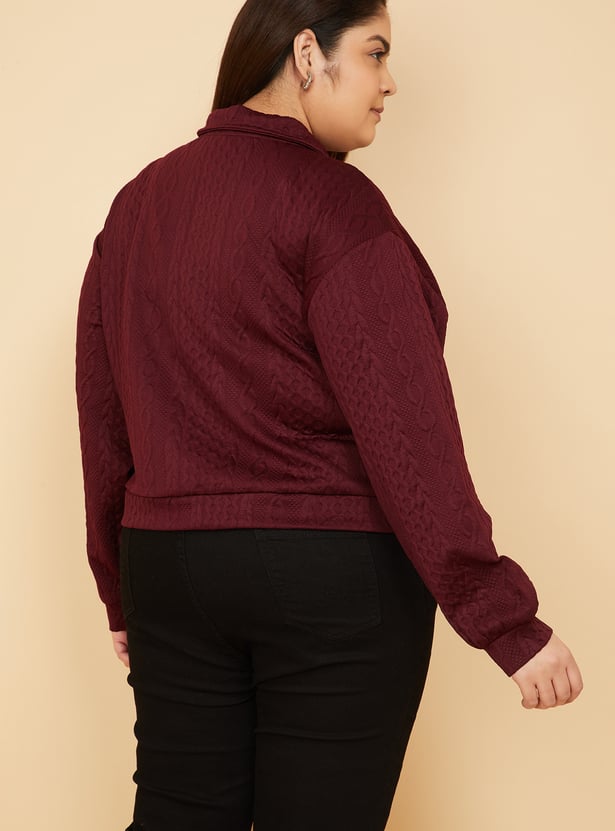 ALAYA F x URB_N Women Knit High Neck Sweatshirt