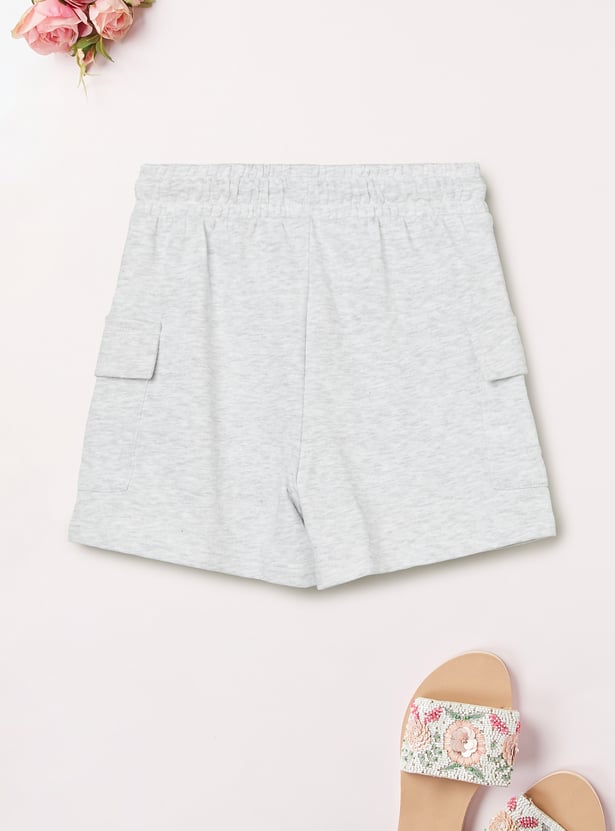 Girls Heathered Cargo Shorts