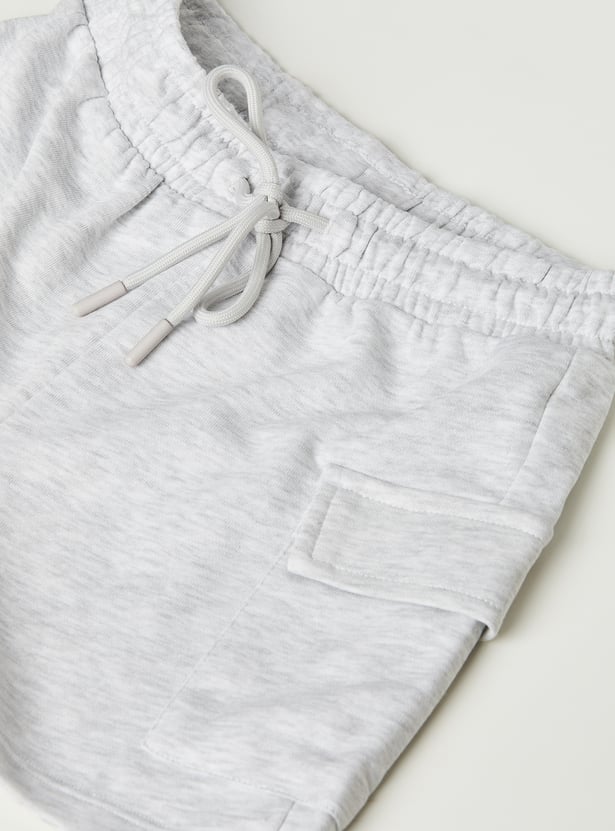 Girls Heathered Cargo Shorts