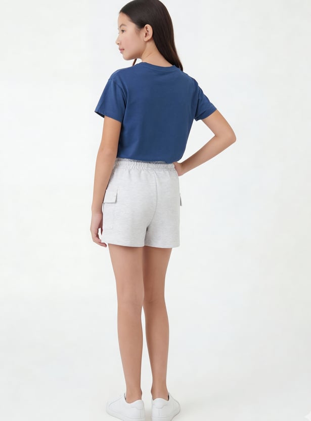 Girls Heathered Cargo Shorts