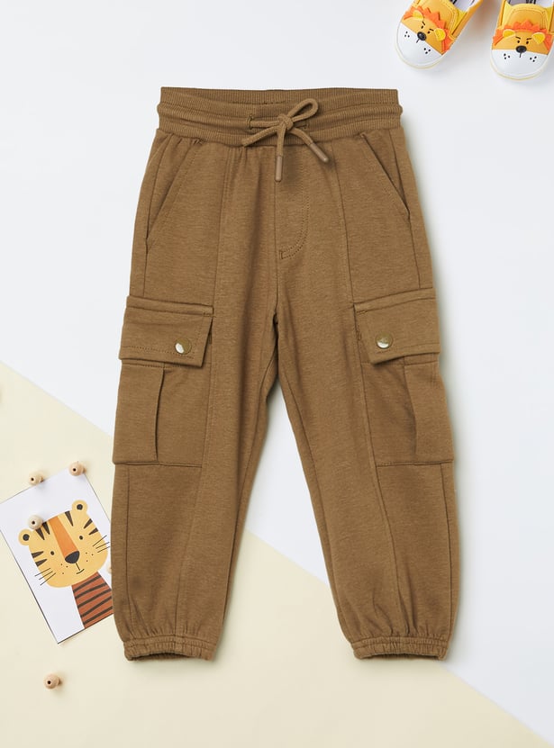 Boys Solid Cargo Joggers