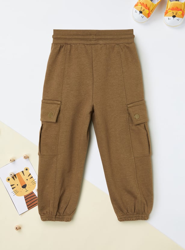 Boys Solid Cargo Joggers