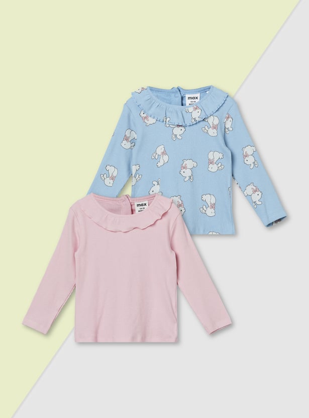 Girls Ribbed Assorted Top - Pack of 2