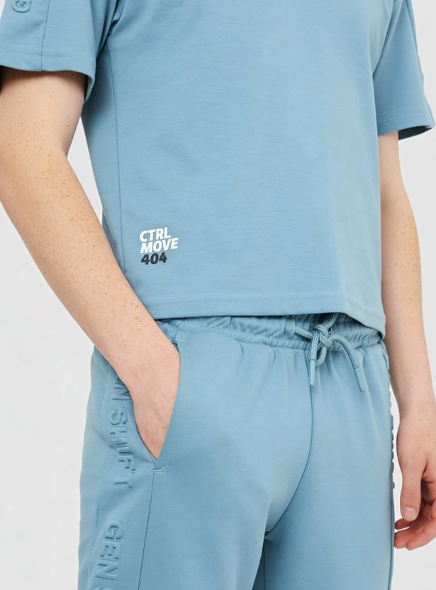 Boys Embossed Shorts Set