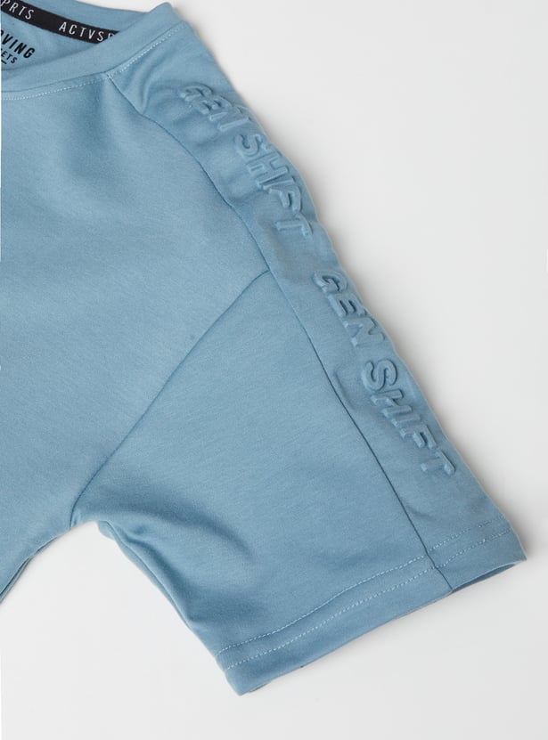 Boys Embossed Shorts Set