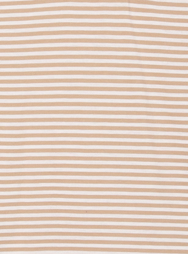 Girls Solid Pinafore Dress with T-shirt