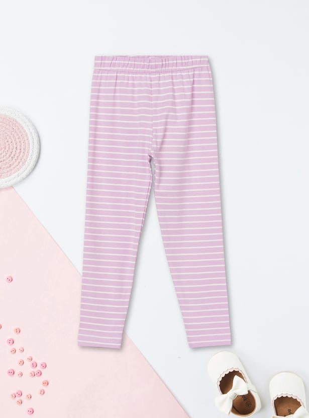 Girls Striped Leggings