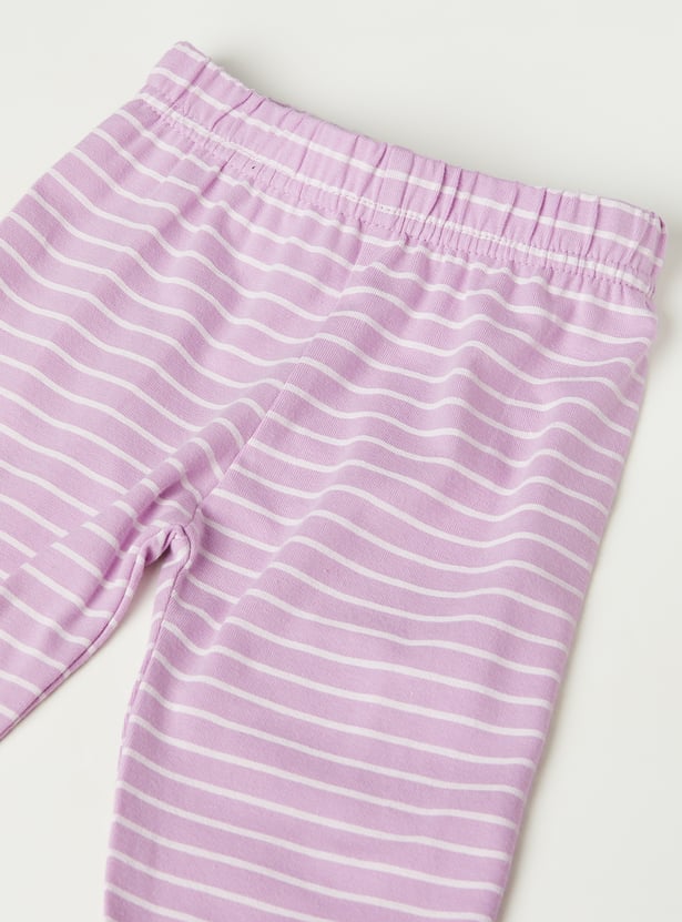 Girls Striped Leggings