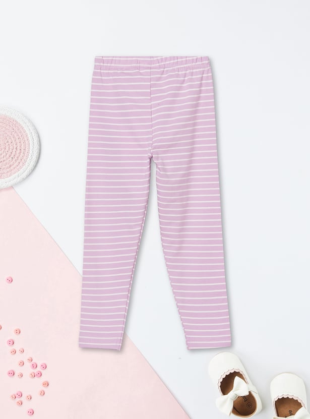 Girls Striped Leggings