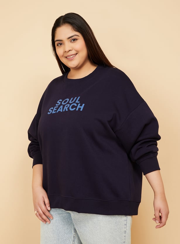 ALAYA F x URB_N Women Printed Oversized Sweatshirt