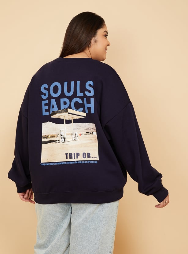 ALAYA F x URB_N Women Printed Oversized Sweatshirt
