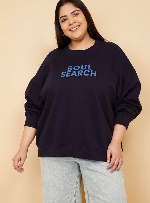 ALAYA F x URB_N Women Printed Oversized Sweatshirt