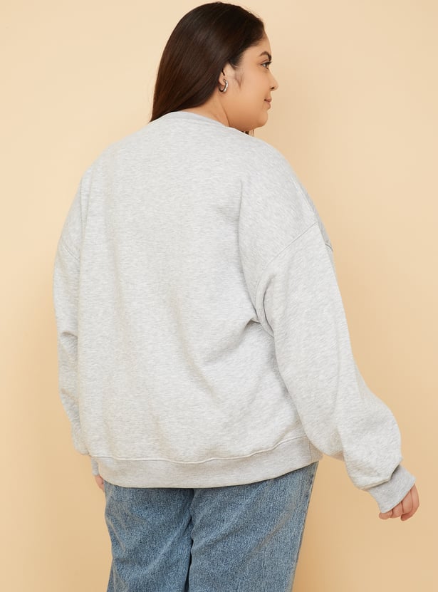 URB_N Women Printed Oversized Sweatshirt