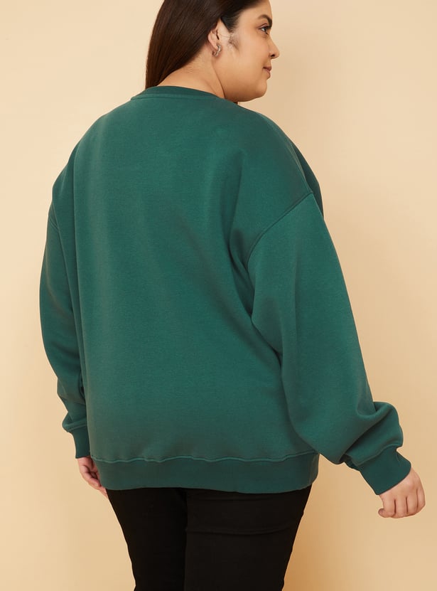 URB_N Women Printed Oversized Sweatshirt