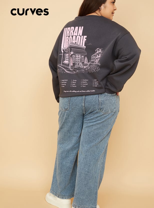 ALAYA F x URB_N Women Printed Oversized Sweatshirt