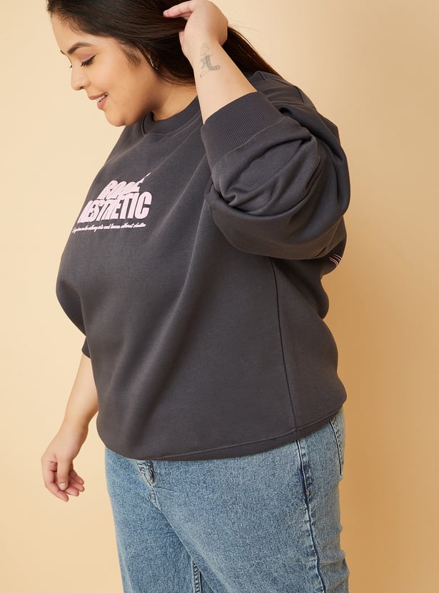 ALAYA F x URB_N Women Printed Oversized Sweatshirt