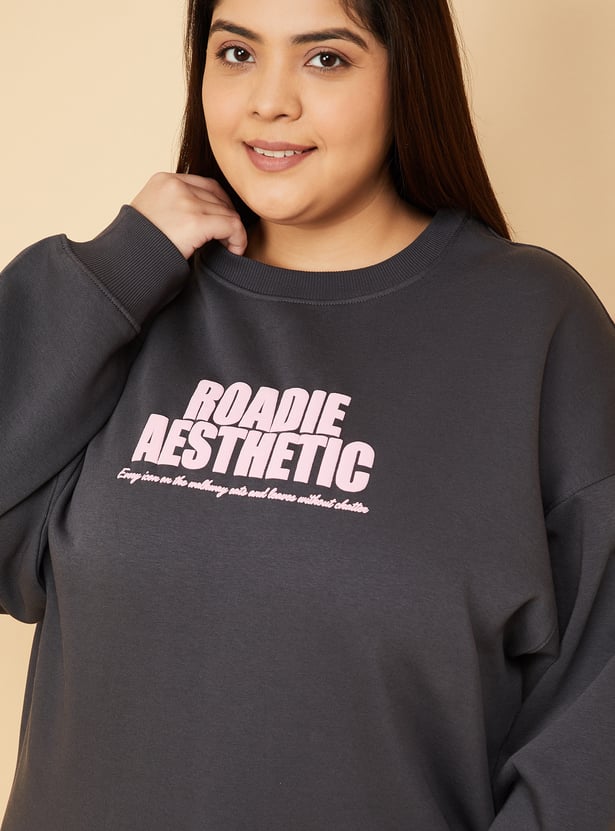 ALAYA F x URB_N Women Printed Oversized Sweatshirt