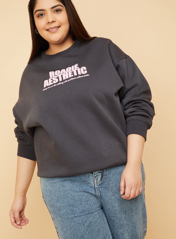 ALAYA F x URB_N Women Printed Oversized Sweatshirt