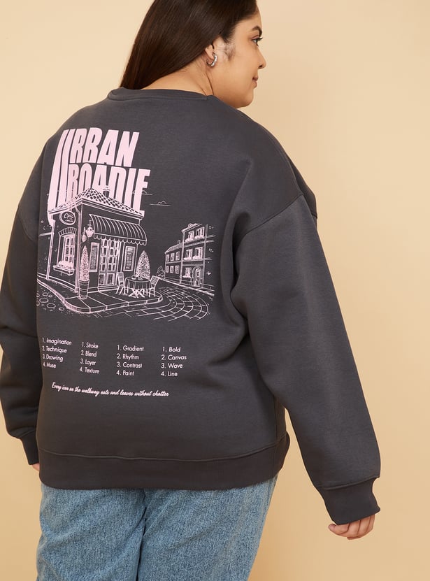 ALAYA F x URB_N Women Printed Oversized Sweatshirt