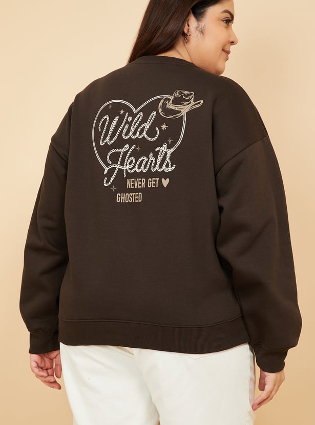 ALAYA F x URB_N Women Printed Oversized Sweatshirt