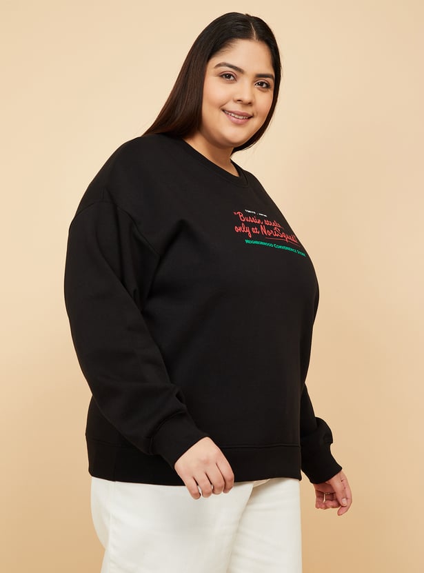 ALAYA F x URB_N Women Printed Oversized Sweatshirt