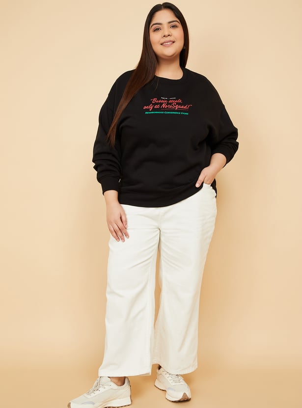 ALAYA F x URB_N Women Printed Oversized Sweatshirt