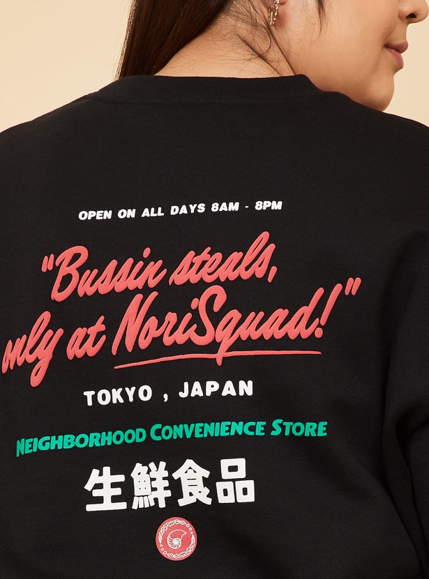 ALAYA F x URB_N Women Printed Oversized Sweatshirt